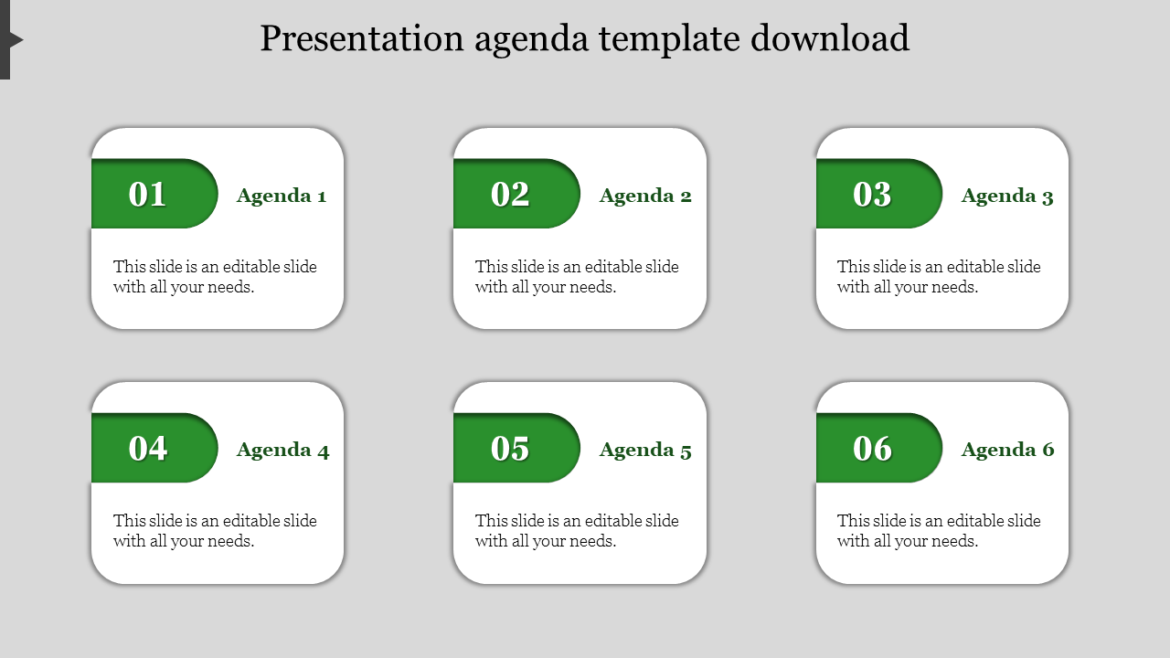 Free - Get Presentation Agenda Template Download -6 Node